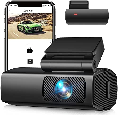 Dash Cam 1080P Car Camera, EUKI WiFi Dash Camera for Cars, Dash Cam Front with Night Vision, 170°Wide Angle, 24 Hours Parking Monitor, Loop Recording, G-Sensor, APP Control, Support 128GB Max