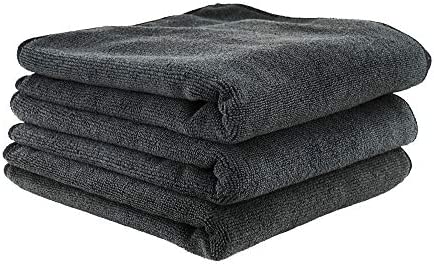 Chemical Guys MIC35303 Workhorse Professional Grade Microfiber Towel, Black, 16″ x 16″, Pack of 3