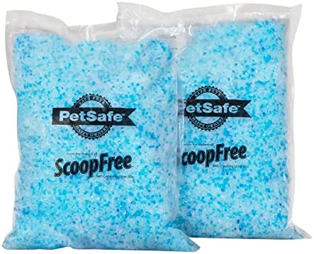 PetSafe ScoopFree Premium Crystal Cat Litter – 5x Better Odor Control Than Clay Litter – Less Tracking & Dust For A Fresh Home – Non-Clumping – Two 4.3 lb Bags Of Litter (8.6 lb Total) – Original Blue