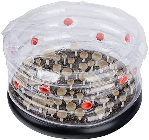 Round Mushroom Monotub Kit-Inflatable Mushroom Grow kit,with Plugs and Filters for Fresh Air Exchange,Save Your Mushroom Grow Bag and Easy