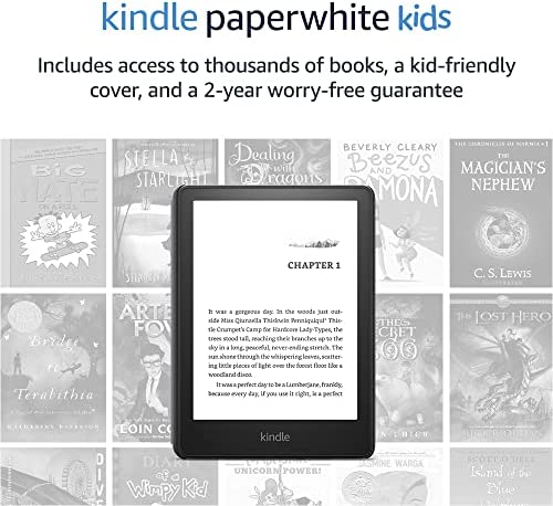 Kindle Paperwhite Kids (8 GB) – Made for reading – access thousands of books with Amazon Kids+, 2-year worry-free guarantee