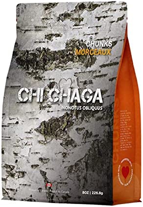 Premium Organic Chaga Mushroom Chunks – 8 oz of Authentic 100% Wild Harvested Canadian Chaga Tea – Superfood