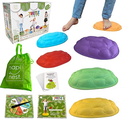 Hapinest Turtle Steps Balance Stepping Stones Obstacle Course Coordination Game for Kids and Family – Indoor or Outdoor Sensory Play Equipment Toys Toddler Ages 3 4 5 6 7 8 Years and Up