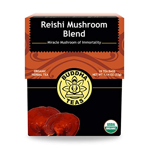 Buddha Teas Organic Reishi Mushroom Blend – OU Kosher, USDA Organic, CCOF Organic, 18 Bleach-Free Tea Bag