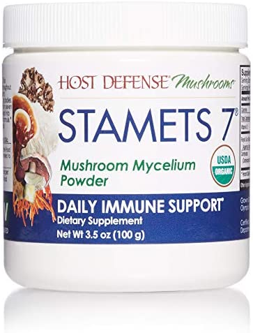 Host Defense, Stamets 7 Mushroom Powder, Daily Immune Support, Mushroom Supplement, 3.5 oz, Plain