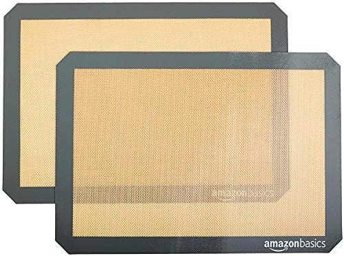 Amazon Basics Silicone, Non-Stick, Food Safe Baking Mat – Pack of 2