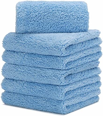 CARCAREZ Microfiber Towels for Cars, Car Drying Wash Detailing Buffing Polishing Towel with Plush Edgeless Microfiber Cloth, 450 GSM 16×16 in. Pack of 6