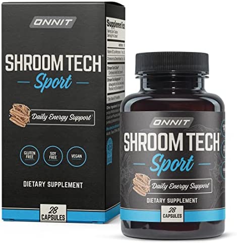 ONNIT Shroom TECH Sport (28ct) | All Natural Pre-Workout Supplement with Ashwagandha, Cordyceps Mushroom, and Rhodiola Rosea
