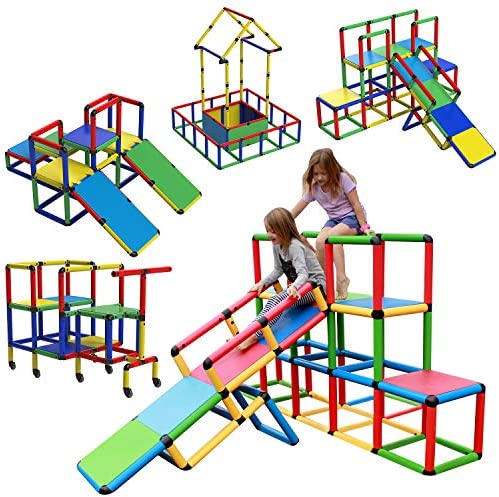 Montessori Play Gym – Indoor & Outdoor Climbing Structures for Kids & Toddlers – Playground Slide Sets for Backyard – All-in-One, 511 Pcs by Funphix