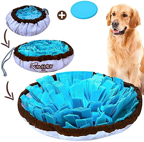 TOMAHAUK Snuffle Mat for Dogs – Interactive Feed Game/Dog Puzzle Toy That Helps with Stress Relief, Foraging Skills, Brain Stimulation and Boredom (Blue)