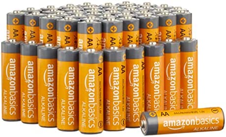 Amazon Basics 48 Pack AA High-Performance Alkaline Batteries, 10-Year Shelf Life, Easy to Open Value Pack