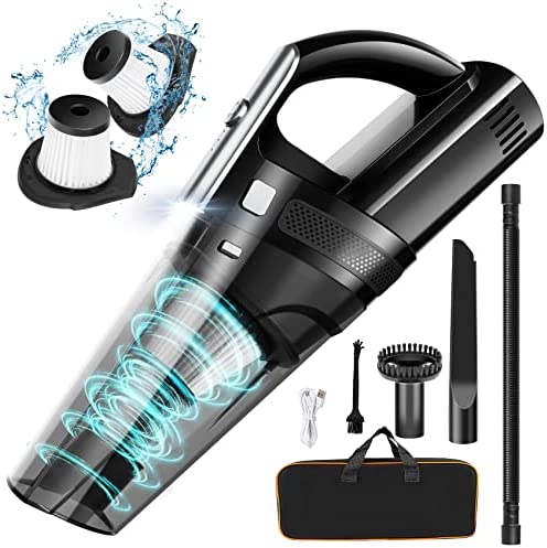 SAKOLD Handheld Vacuum Mini Portable Rechargeable Car Vacuum Cleaner Cordless with 8000PA Powerful Suction for Car Home and Office