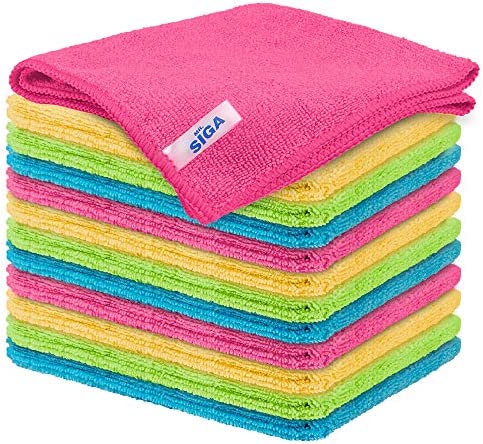 MR.SIGA Microfiber Cleaning Cloth,Pack of 12,Size:12.6″ x 12.6″