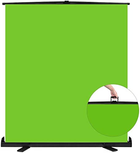 Upgrade Green Screen Size 61.1×72.5” Upgrade Version Collapsible Chromakey Panel Base Frame All in One Portable Design Punch-Free Set Up Easy Lock for Photo Live Game Tiktok Video (148x190cm)