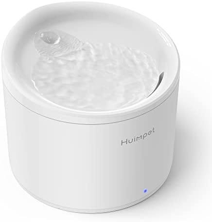 Huimpet Automatic Cat Water Fountain, 84oz/2.5L Pet Water Fountain for Cats Inside, Ultra Quiet Small Dog Water Bowl Dispenser, Silent Pump with Dry-Run Protection, LED Indicator Light, 2 Filters