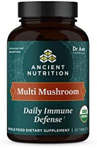 Ancient Nutrition Mushroom Supplement, Organic Multi Mushroom Immune Support Tablet, Supports Stress Response, Gluten Free, Paleo and Keto Friendly, 30 Count