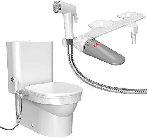 2-in-1 Bidet Attachment for Toilet Bidet Sprayer, Ultra-Slim Toilet Bidet Sprayer Attachment, Adjustable Cold Fresh Water Pressure,Non-Electric Bidet Toilet Seat