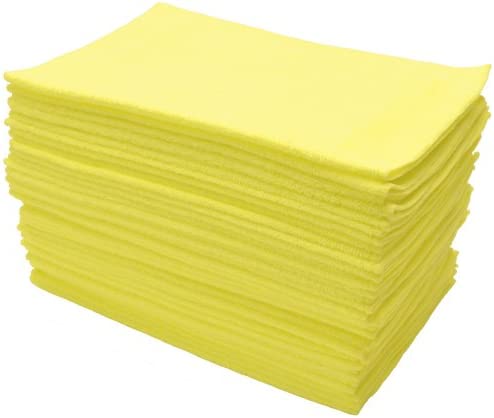 Eurow Microfiber Cleaning and Dusting Cloths, 12 by 16 inches, Yellow, 36 Pack