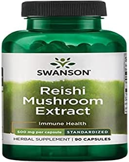 Swanson Reishi Mushroom Extract 500 Milligrams 90 Capsules