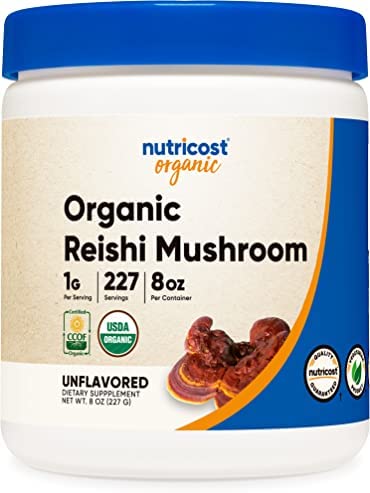 Nutricost Organic Reishi Mushroom Powder 0.5LB (8oz) – USDA Certified 100% Organic, Vegetarian, Non-GMO, Gluten Free