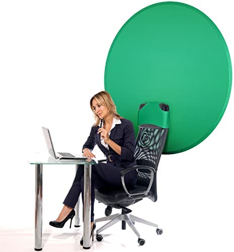 Tahtiva Green Screen Background for Chair – Dual-Sided Portable Green Screen Chair Attachment – Circular Collapsible Chromakey Green Screen for Streaming, Online Work, Zoom Background, Home Office