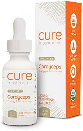 CURE MUSHROOMS Cordyceps Tincture – Organic Supplement Liquid Drops – Supports Energy & Performance – Promotes Respiratory Functions – 30 to 60 Servings (Cordyceps)