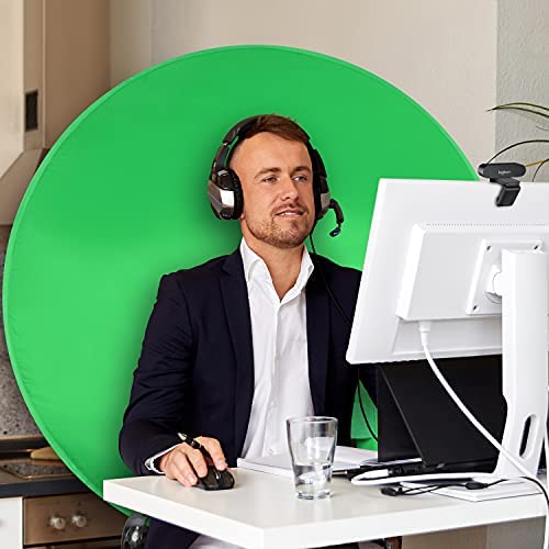 Webaround Fan Favorite 52″ | Green | Portable Collapsible Webcam Backdrop | Attaches to Any Chair | Wrinkle-Resistant Fabric | Ultra-Quick Setup and Takedown | Perfect for Zoom, Webex, Teams, etc.