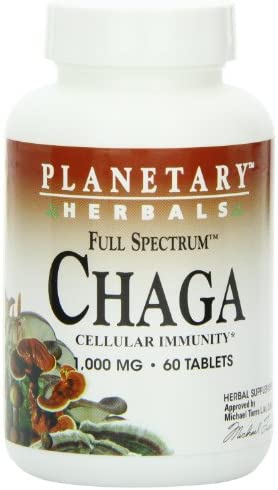 Planetary Herbals Chaga Full Spectrum, Enhance Cellular Immunity, 60 Tablets