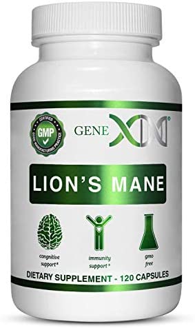 Genex Lions Mane Supplement for Brain Boosting, Mental Clarity, Focus, Natural Energy – Nootropics Brain Support Supplement with 100% Lions Mane Extract, 1000mg/serving – (60 Capsule)