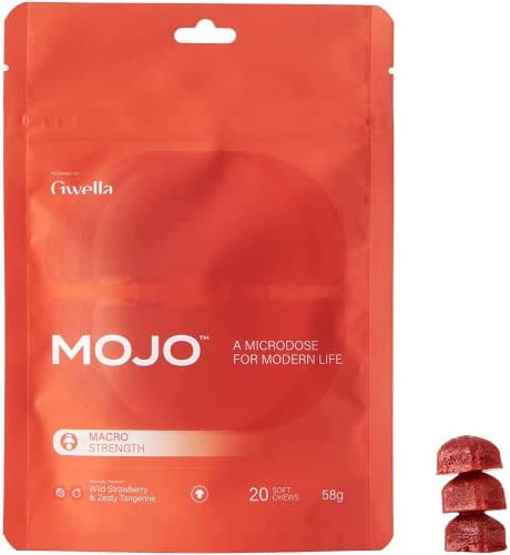 Mojo Brain Boost Extra Strength Nootropics Mushroom Gummies – Strawberry Tangerine – Promotes Energy, Clarity & Focus – Brain Supplement with Lion’s Mane & Ginger Root – Vegan, Soft-Chews (Pack of 1)