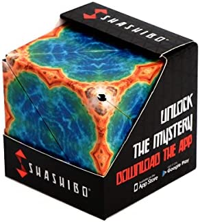 SHASHIBO Shape Shifting Box – Award-Winning, Patented Fidget Cube w/ 36 Rare Earth Magnets – Transforms Into Over 70 Shapes, Download Fun in Motion Toys Mobile App (Earth – Explorer Series)