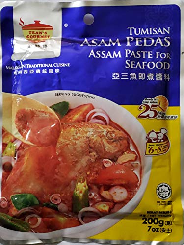 TEAN’S GOURMET – MALAYSIAN TRADITIONAL – ASAM FISH PASTE / TUMISAN – ASAM IKAN / NO MSG ADDED – Serve 4-6 persons / 7 OZ – 200 G /Product of Malaysia