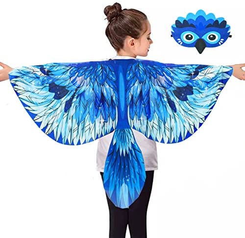 iROLEWIN Bird-Costume-Eagle-Wings for Kids and Headband Parrot Owl Dress Up Costumes for Girls Boys Party Favors Gifts Toys
