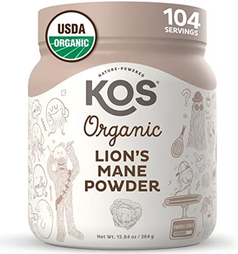 KOS Organic Lions Mane Powder – Lion’s Mane Mushroom Powder – Natural Nootropic – Mushroom Supplement – 12.84 oz.