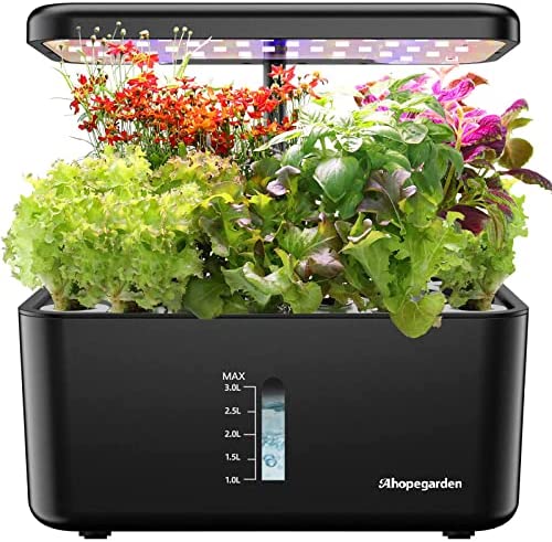 Indoor Garden Hydroponic Growing System: Plant Germination Kit Aeroponic Herb Vegetable Growth Lamp Countertop with LED Grow Light – Hydrophonic Planter Grower Harvest Veggie Lettuce