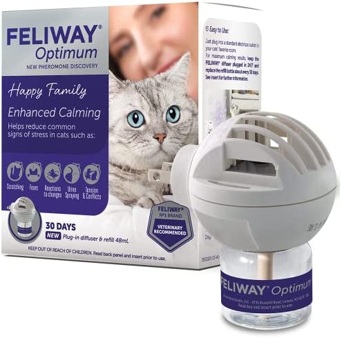 FELIWAY Optimum Cat, Enhanced Calming Pheromone Diffuser, 30 Day Starter Kit (48 mL)