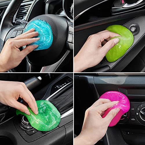 FiveJoy Car Cleaning Gels, 4-Pack Universal Auto Detailing Tools Car Interior Cleaner Putty, Dust Cleaning Mud for PC Tablet Laptop Keyboard, Air Vents, Camera, Printers, Calculator – 320g (2.8oz/pcs)