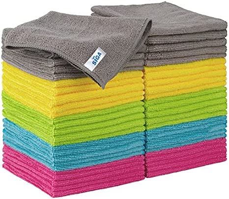 MR.SIGA Microfiber Cleaning Cloth, All-Purpose Cleaning Towels, Pack of 50, Size 11.8 x 11.8 in