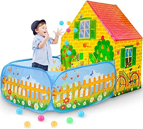 Kids Play Tent, Toddler Pop Up Ball Pit Tent for Kids 3-5 Years Old, Indoor & Outdoor Playhouse for Boys and Girls