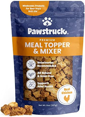 Vet Recommended Dog Food Toppers for Picky Eaters – Made in USA – All-Natural Meal Mix-in – Grain-Free Kibble Enhancer – Air Dried Dog Food Additive with Seasoning – Wholesome Real Chicken Topper